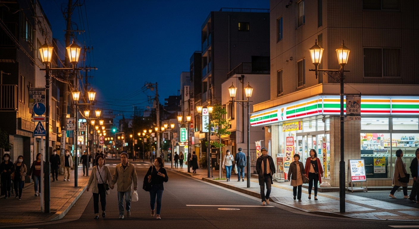 夜道の街灯
